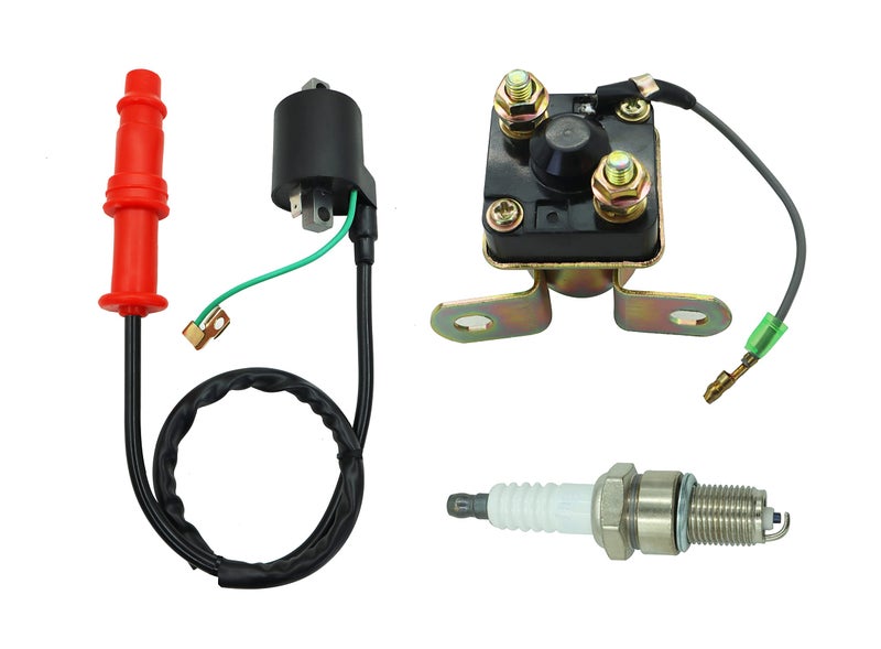 Ignition Coil with Starter Solenoid Relay Spark Plug Fit for Polaris Sportsman 500 19962002 Magnum 425 19951998 Magnum 500 20002003 Xpedition 425 20002002 Repalce 3085228 3085227