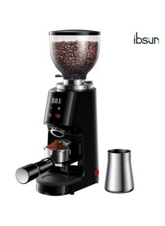 ibsun Professional 64mm Burr Coffee Grinder with 100 Grind Settings and All-Metal Chamber, Coffee Bean Grinder with Adjustable Electronic Timer and LED Display, Anti-Static V60  - Image 1