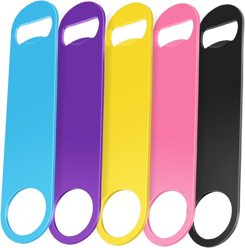 WEGAZ-5 Pack 7 Inches Large Colorful Beer Bottle Openers，Stainless Steel - Image 1