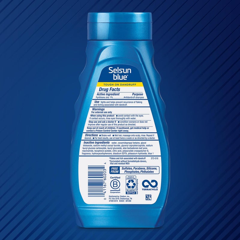Selsun Blue Itchy Dry Scalp Anti-Dandruff Shampoo, 11 fl. oz., Extra-Hydrating Formula, Pyrithione Zinc 1% - Image 2