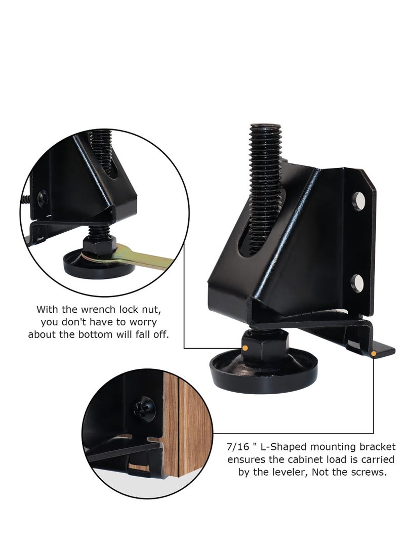 MarlaMall 8 PCS Leveling Feet Heavy Duty Furniture Levelers Adjustable Table Leg Leveler w/Lock Nuts for Furniture,Table, Cabinets, Workbench,Shelving Units and More - Image 4