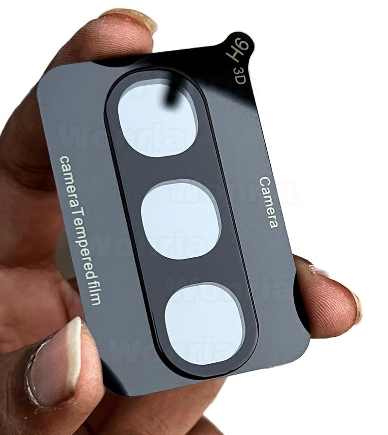 WonRia ® حزمة 1 - واقي عدسة الكاميرا الخلفية لهاتف Vivo Y300 5G - واقي زجاج الكاميرا [3D متميز] - أسود - Image 3