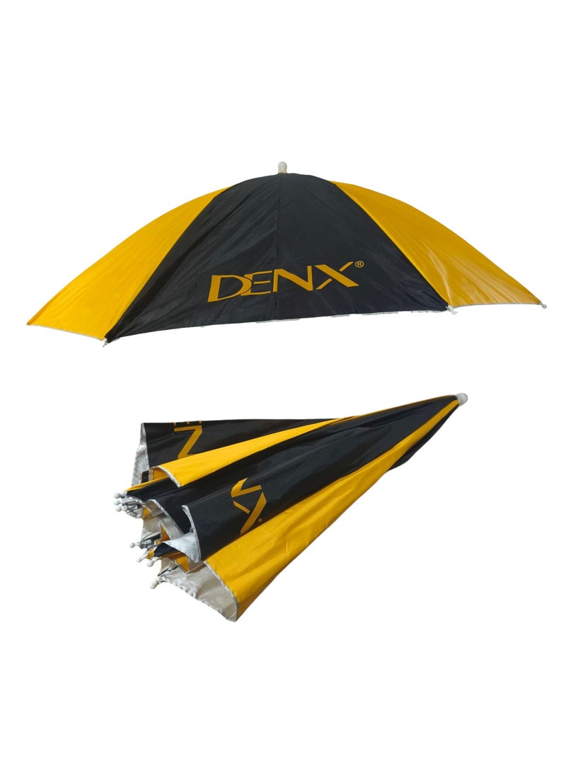 Denx Foldable Head Umbrella Hat For Outdoor Activities And Sunlight Uv Protection Yellow/Black - Image 5