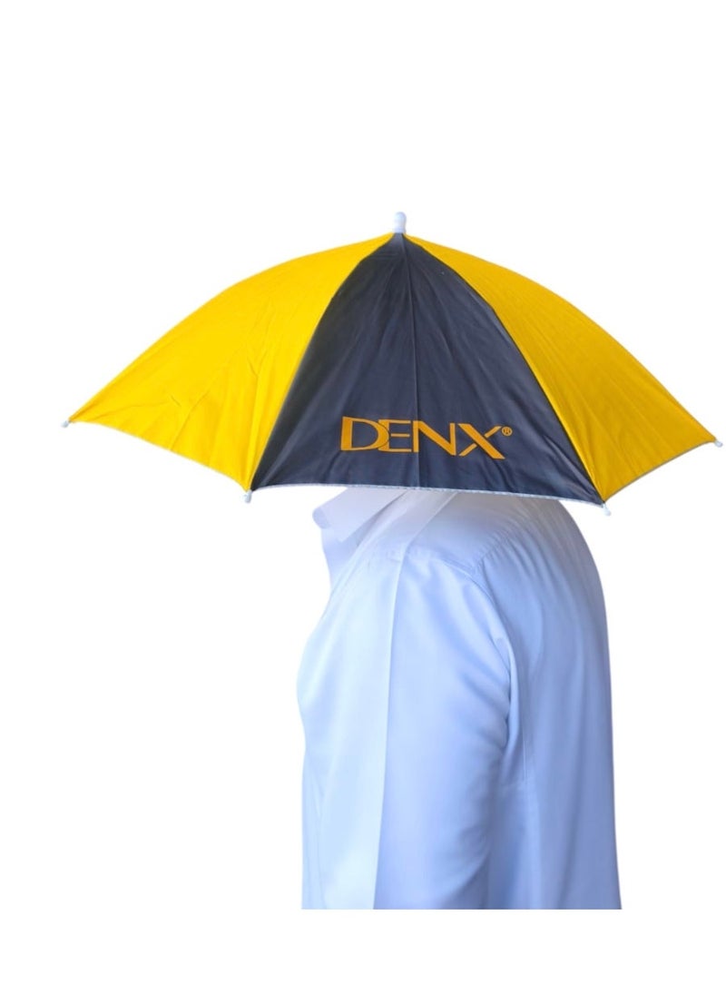 Denx Foldable Head Umbrella Hat For Outdoor Activities And Sunlight Uv Protection Yellow/Black - Image 1