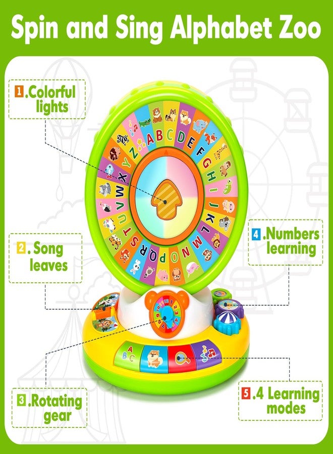 Aigybobo Learning Toys for 1 2 3 Year Old Boy Girl, Spin and Sing Alphabet Zoo with Sounds for Toddler 1-3, Educational Development Toy for Kid, Christmas Birthday Gifts for Baby 12-18 Months+ - Image 2