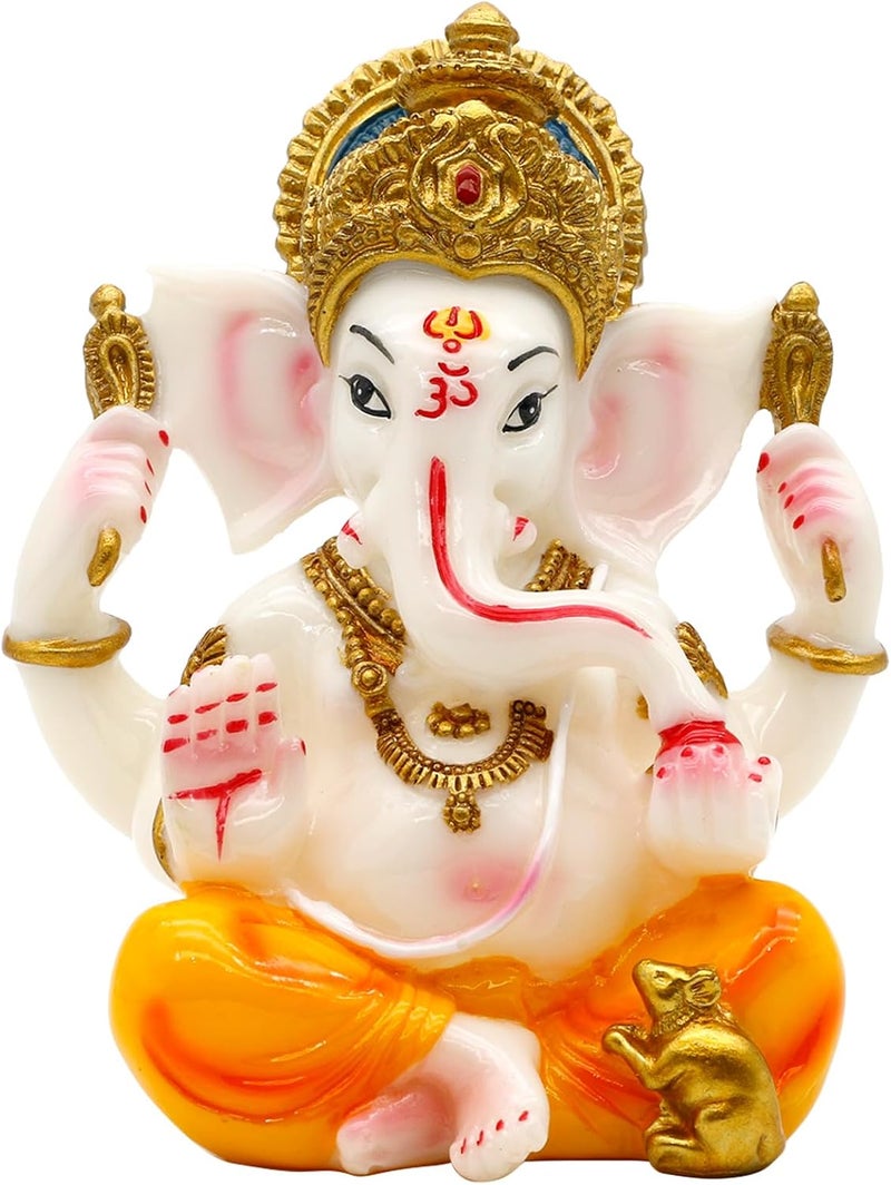 alikiki Hindu God Ganesha Statue - Marble Color - Image 1