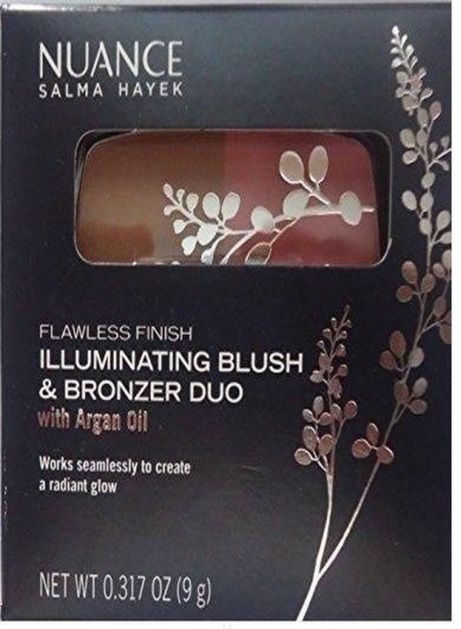 Nuance Salma Hayek Flawless Finish Illuminating Blush & Bronzer Duo with Argan Oil #555 Coral Glow (ONE PALLETTE)
