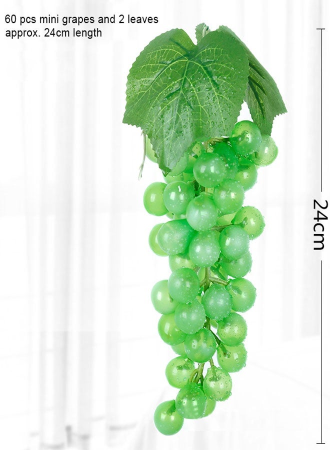 HAWAWA 4 Bunches Artificial Grapes, Simulation Decorative Lifelike Rubber Fake Plastic Frosted Grapes Clusters for Wedding Fruit Wine Kitchen Centerpiece Décor Photo Props 60 Grains 24CM - Image 3