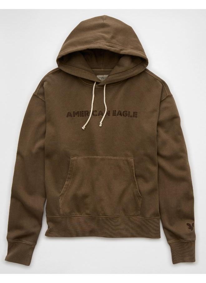 American Eagle Logo Graphic Drawstring Pullover Hoodie  - Image 3