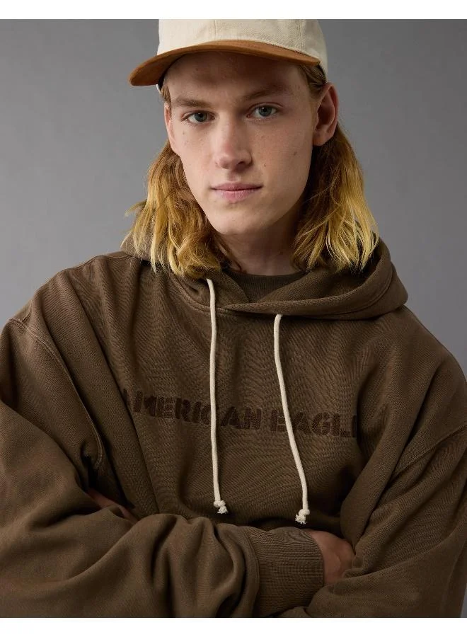American Eagle Logo Graphic Drawstring Pullover Hoodie