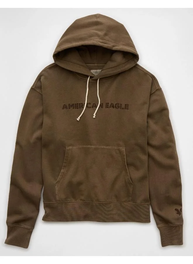 American Eagle Logo Graphic Drawstring Pullover Hoodie