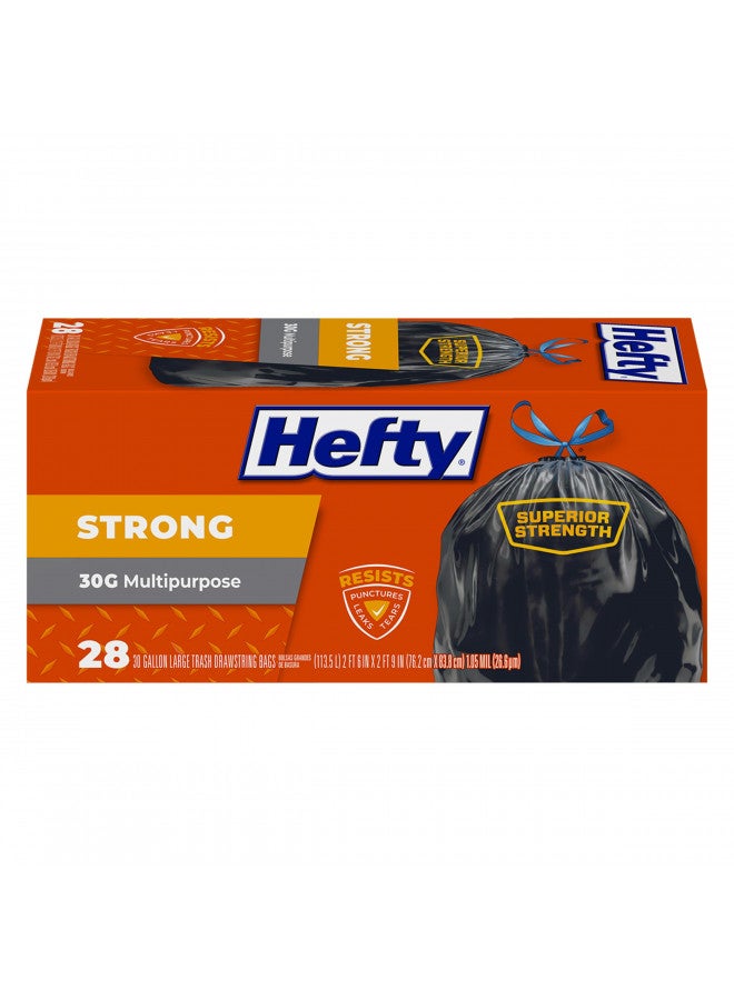 Hefty Strong Large Trash Bags, 30 Gallon, 28 Count - Image 1