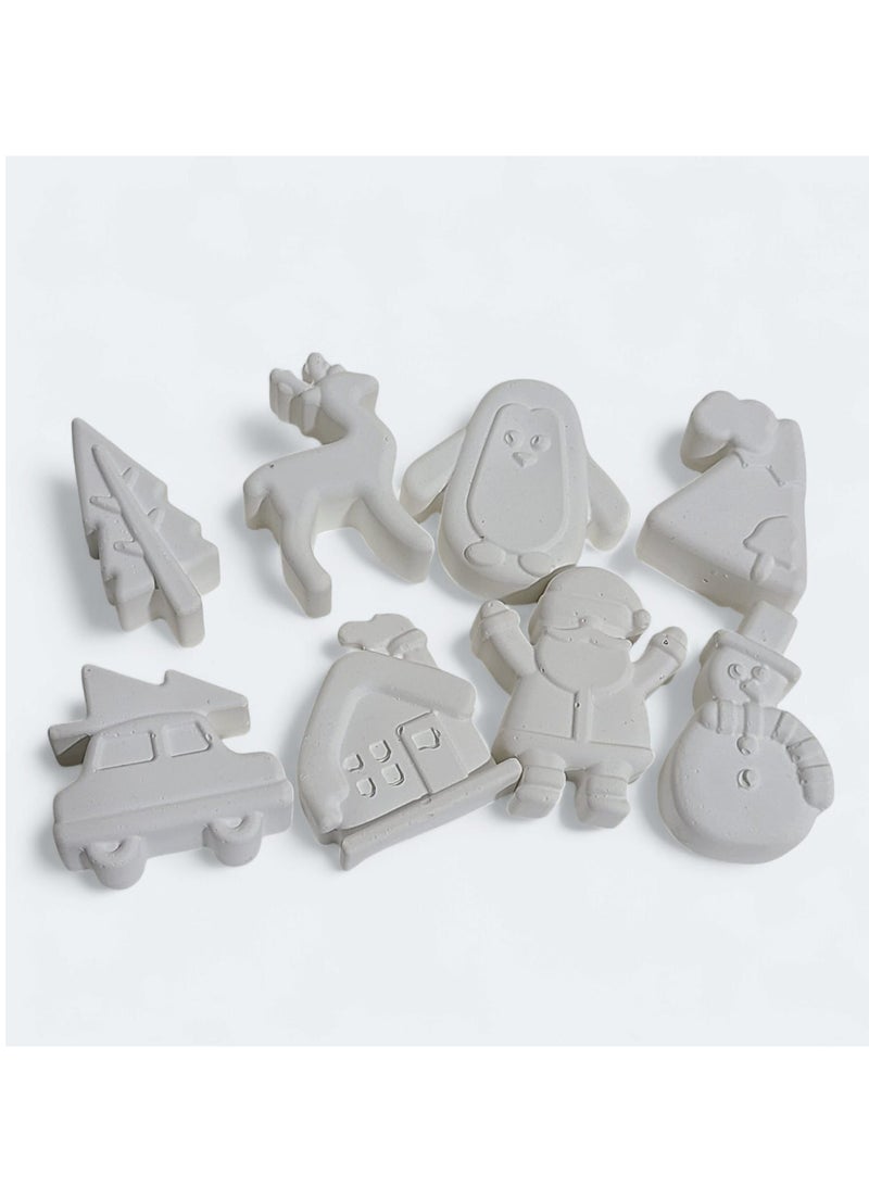 مجموعه من 8 قطع جبس للتلوين مع الوان - Image 1