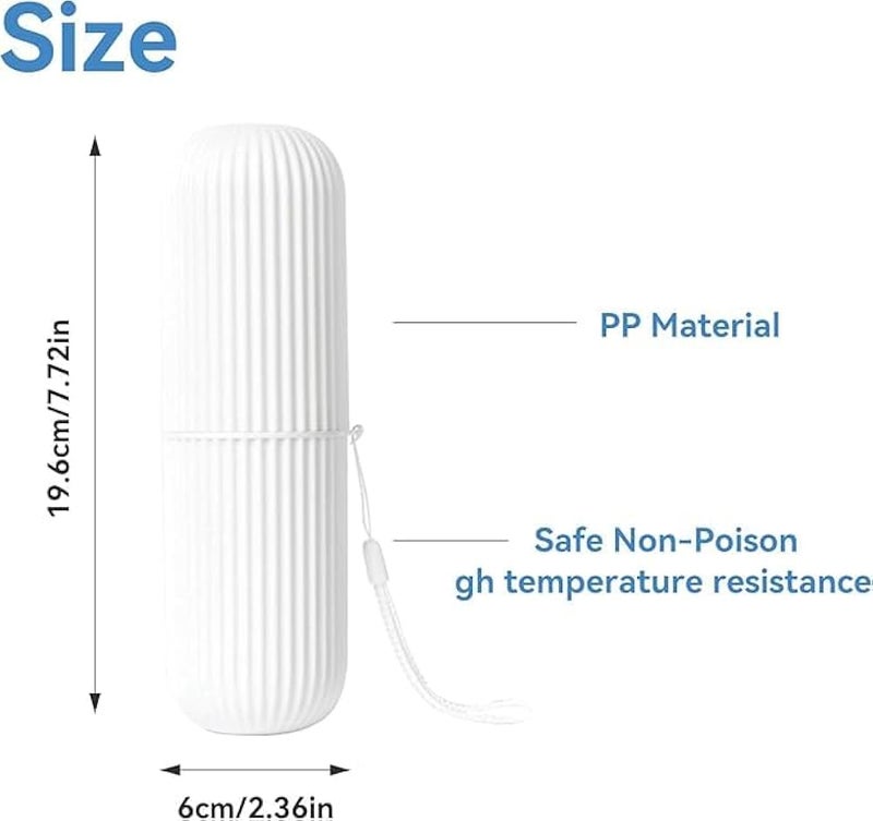 Toothbrush And Toothpaste Cover Holder Moisture Resistant Travel Case Portable Ventilated Toothbrush Protector Dust Proof Storage (White) - Image 2