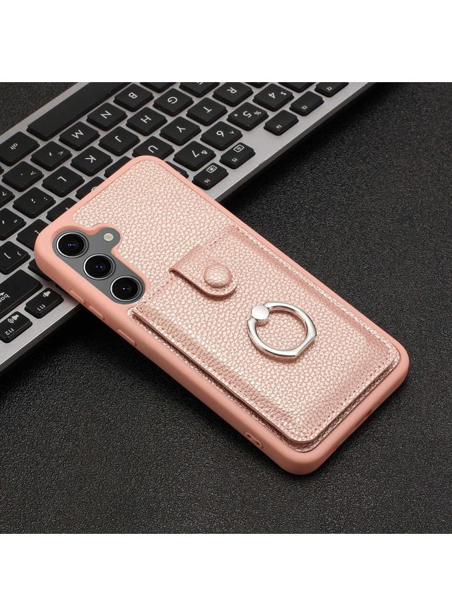 S-TOP Case For Samsung Galaxy A55 5G Global Litchi Texture Drawing Card Bag Ring Holder Phone Case - Image 2