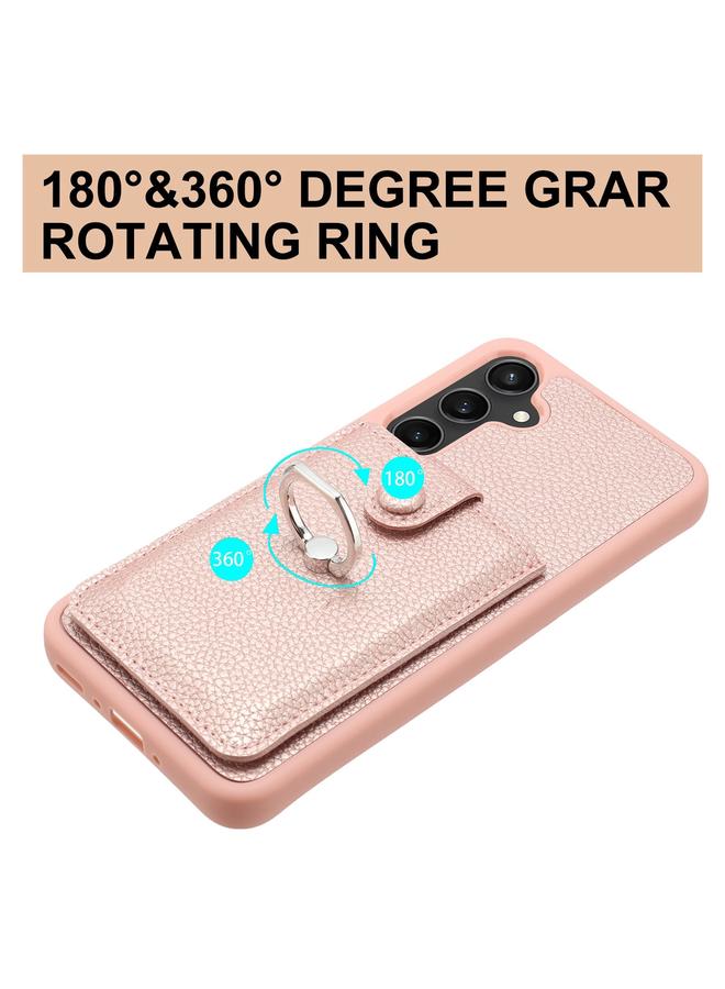 S-TOP Case For Samsung Galaxy A55 5G Global Litchi Texture Drawing Card Bag Ring Holder Phone Case - Image 3