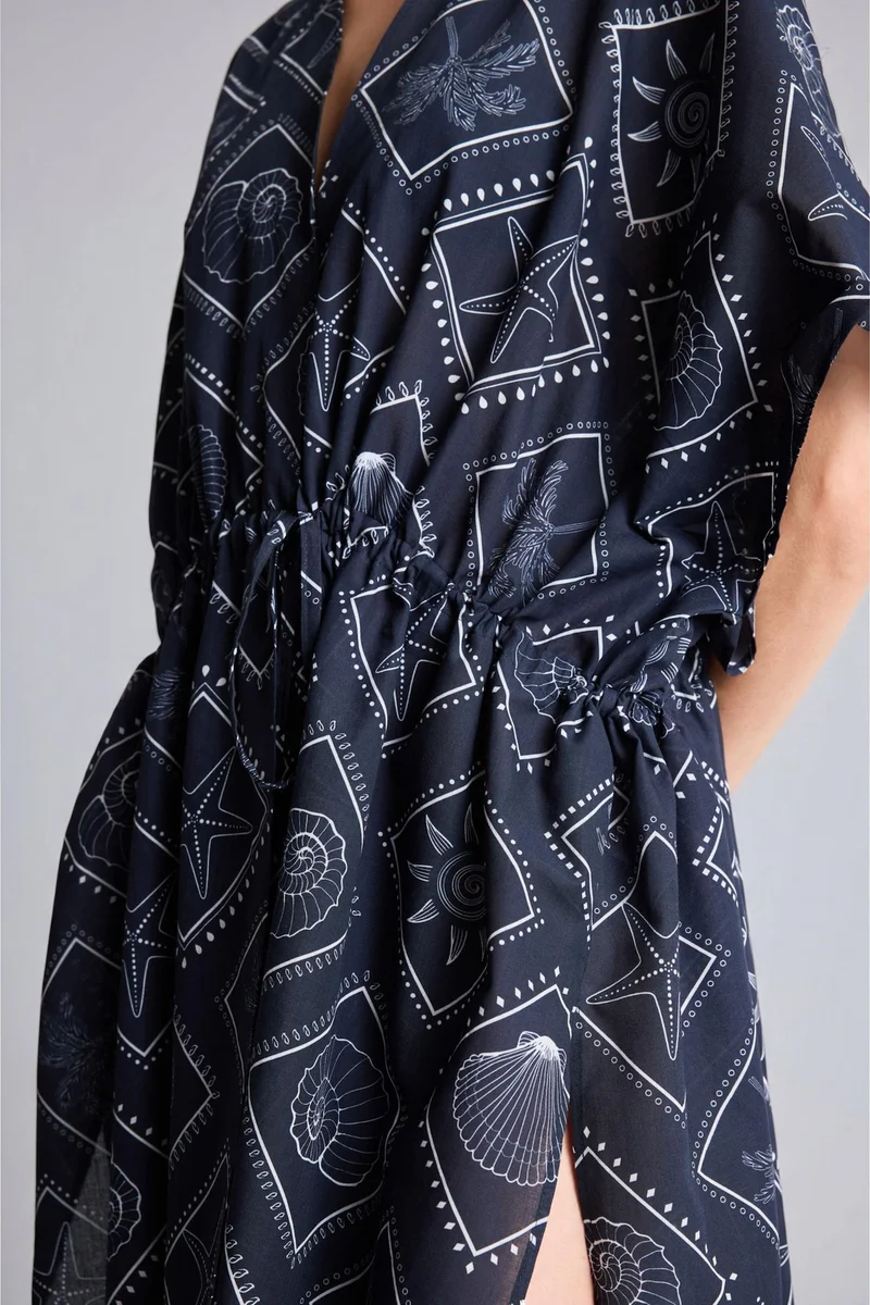 Defacto  Regular Fit Voile Black Beach Dress for Women | Best Price UAE
