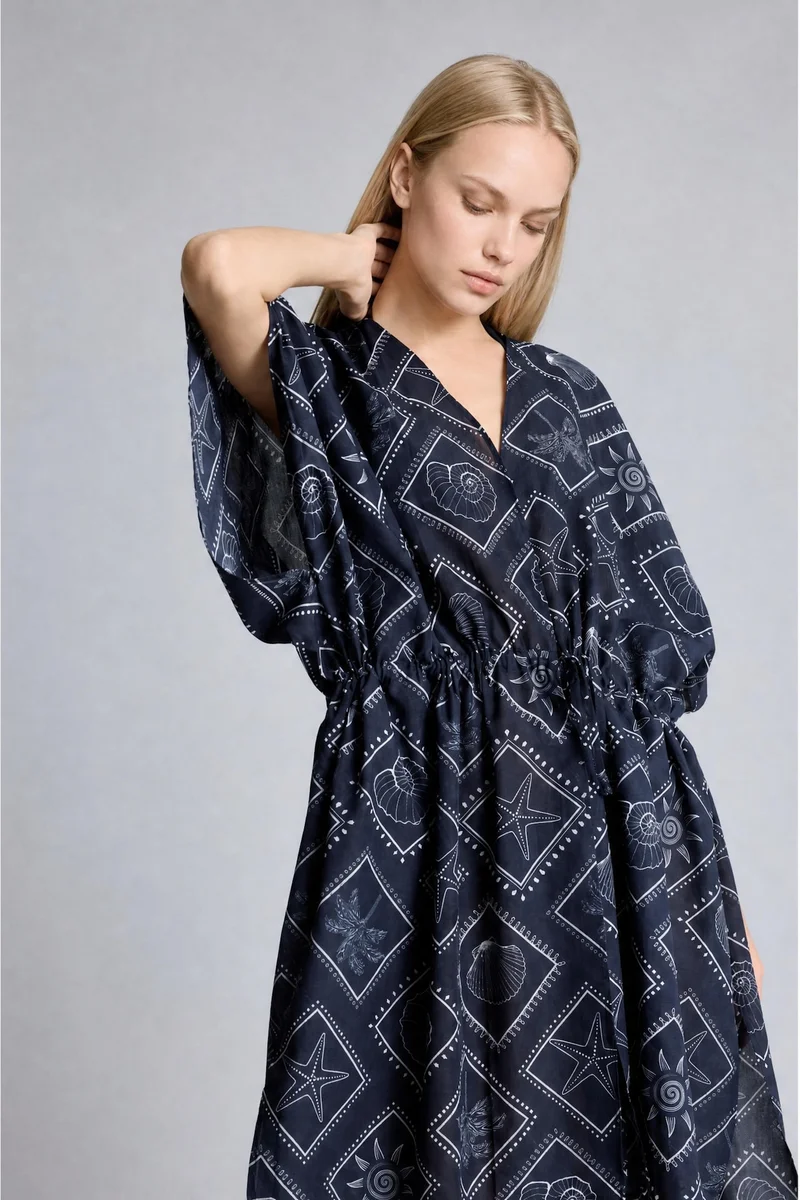 Defacto  Regular Fit Voile Black Beach Dress for Women | Best Price UAE
