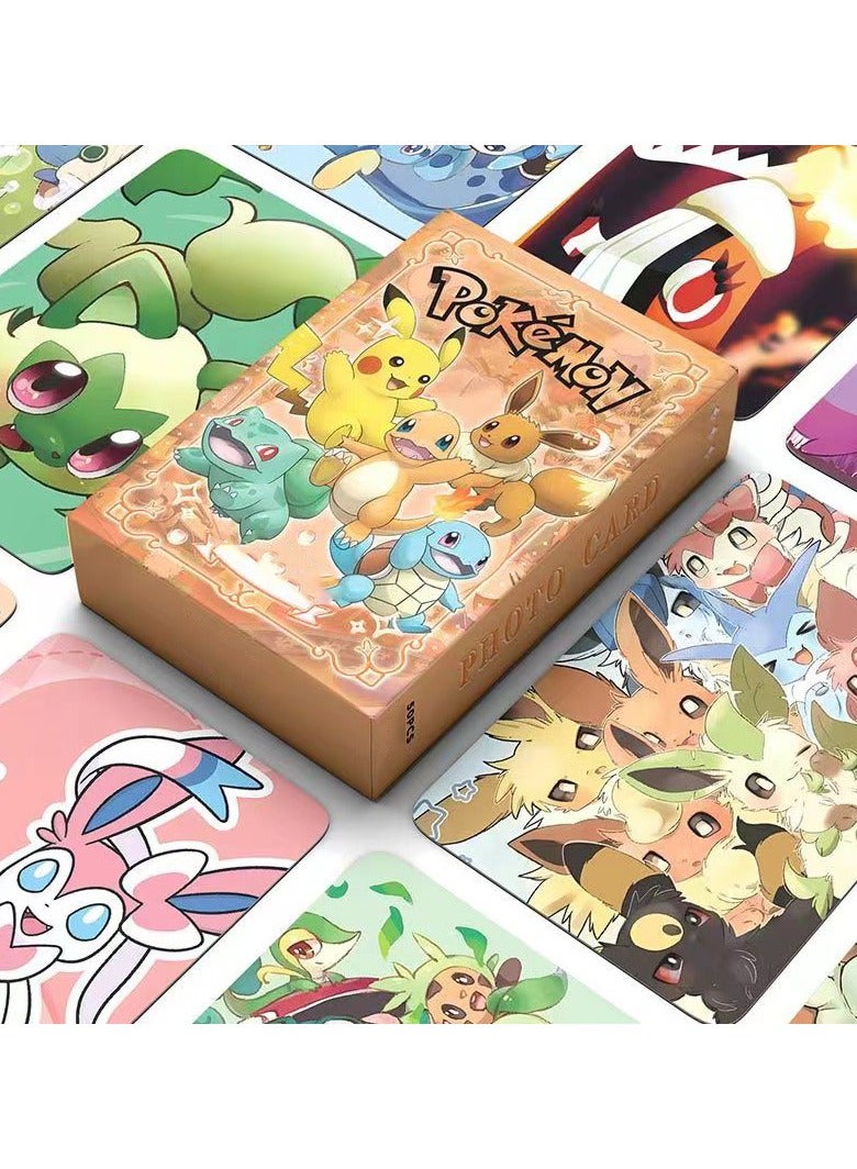 50-Piece Pokemon Cute Anime Photo Lomo Cards - Image 1