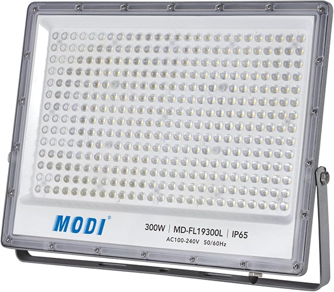MODI LED Flood Light Outdoor 50W to 400W | IP65 Waterproof Security Light | 6500K Cool White Light | Aluminum, PC Body | Wall Mount for Garden, Garage, Warehouse, Yard (44.3 cm - 30000 Lm - 300 w) - Image 1