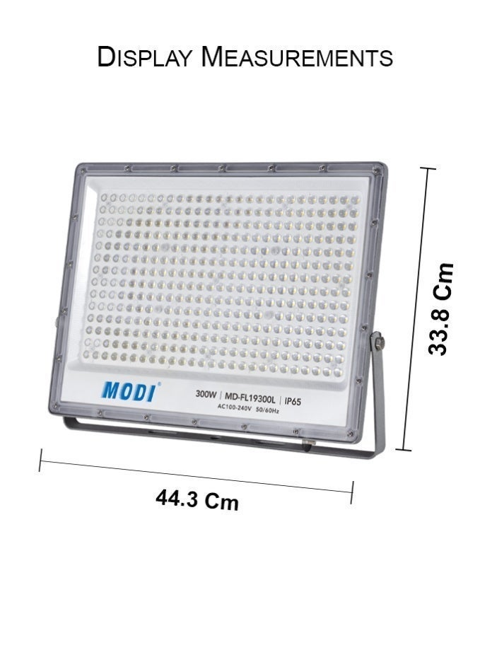 MODI 300W LED Flood Light, 30000LM Bright Outdoor SMD Floodlight, IP65 Water Resistant, 6KV Surge Protection, AC100-240V, Aluminum PC Body For Villa Garden Yard Warehouse - Image 3
