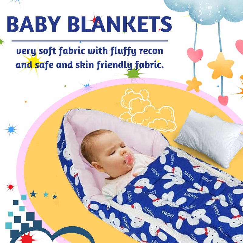 SKMODEL STYLISH Sk Model Stylish Sharma Clothing Baby Stylish Printed Baby Bed, Sleeping Bag & Carry Nest, Cotton Baby Bedding for New Born & Infant,Unisex Baby Sleeping Bed,Kitty Green (Blue) - Image 5