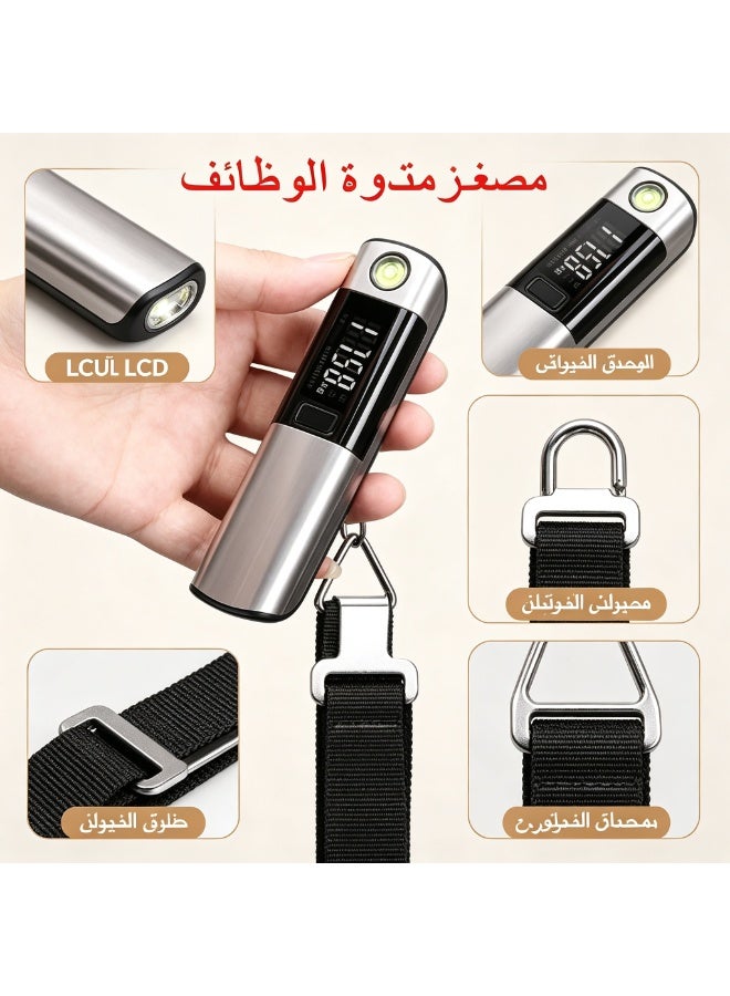 ميزان أمتعة رقمي معلق محمول، سعة قصوى 50 كجم بدقة عالية، ميزان وزن للسفر، تبديل وحدات كجم/رطل/أونصة، مصباح يدوي مدمج، ميزان حقائب يدوي للسفر بالطائرة - Image 4