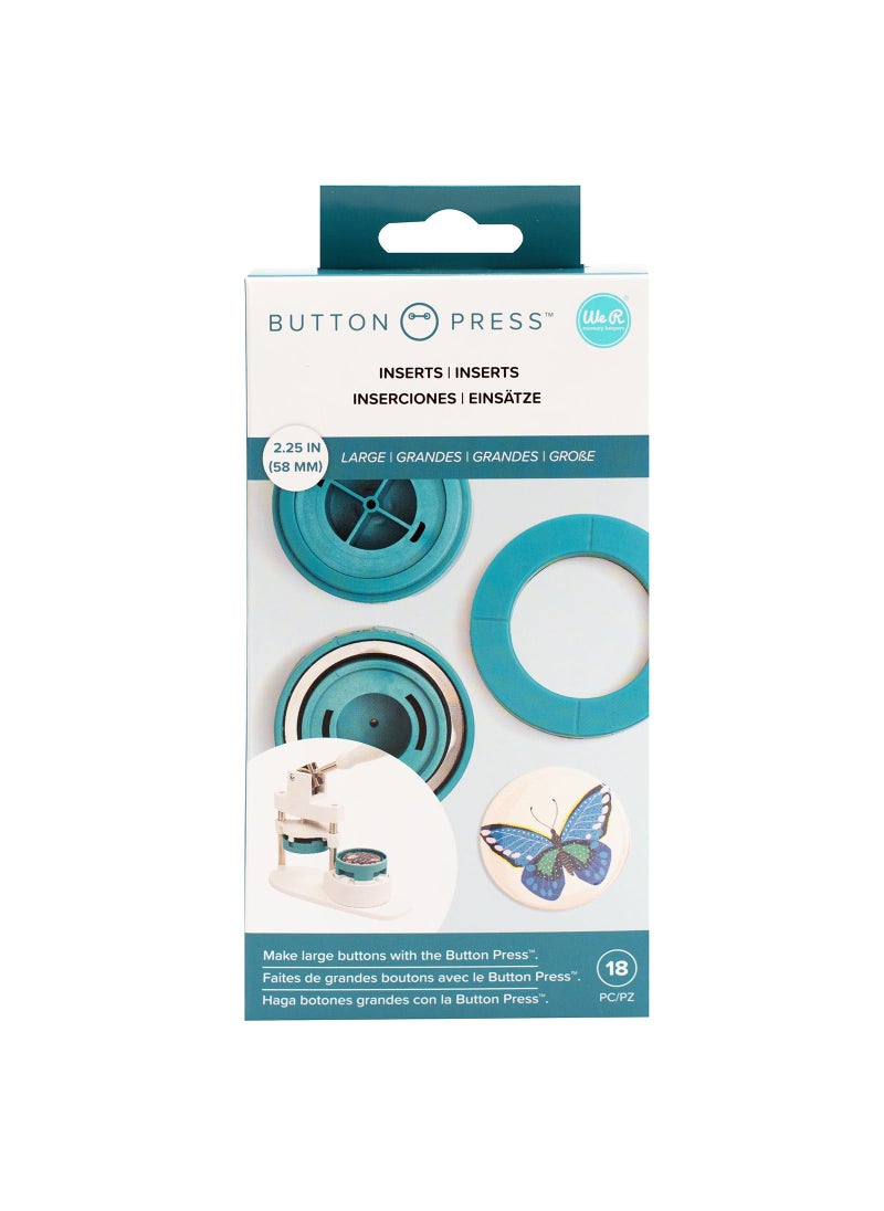 We R Memory Keepers We R Memory Keepers Button Press Insert Circle Large, Makes 58mm DIY Buttons, Perfect for Backpacks, Purses, Bags, and More, Use with Favorite Fabrics, Papers, Stickers, Crafting, Scrapbooking  - Image 2