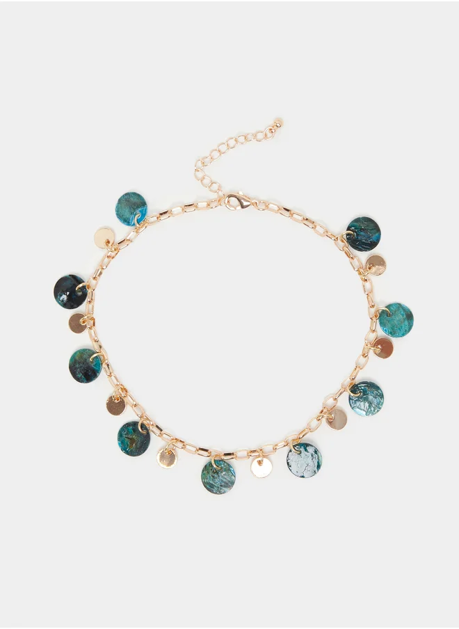 Styli Styli Shell Charm Anklet with Lobster Clasp