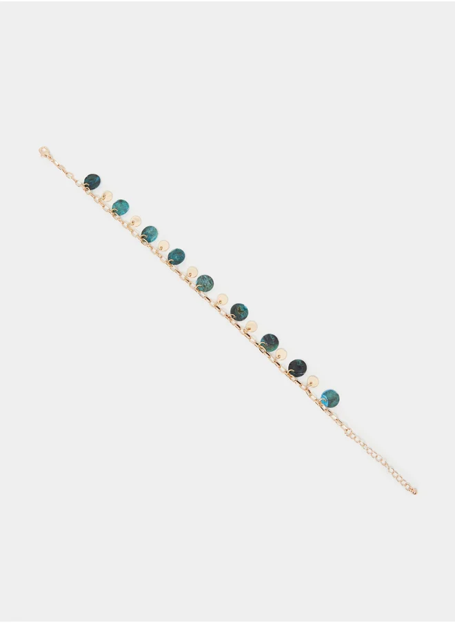 Styli Styli Shell Charm Anklet with Lobster Clasp