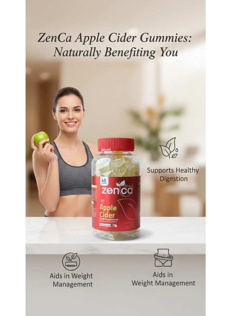 زينكا ناتشورالز زينيكا مكمل غذائي فائق الجودة بنكهة التفاح الأحمر الطبيعية لدعم الصحة العامة والحيوية، عبوة تحتوي على 45 قطعة حلوى مضغ سهلة البلع - Image 2