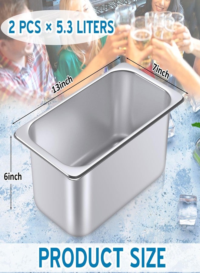 ميكو دلو ثلج من ميكو، عبوة من قطعتين، مناسب للتجميد، دلو نبيذ وبيرة وشمبانيا، حاوية من الفولاذ المقاوم للصدأ للتجميد، دلو مشروبات معدني، دلاء تبريد كوكتيلات ونبيذ، لوازم بار ميموزا (5 لترات) - Image 2