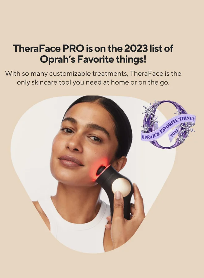 Therabody TheraFace PRO - Handheld Facial Massage Device - Compact Electric Face and Skin Care Therapy Tool - 8-in-1 Treatment with Microcurrent and LED Light Therapy Rings for Ultimate Personal Beauty, White
