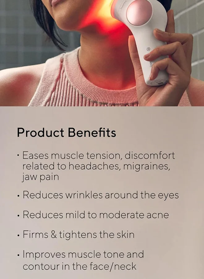 Therabody TheraFace PRO - Handheld Facial Massage Device - Compact Electric Face and Skin Care Therapy Tool - 8-in-1 Treatment with Microcurrent and LED Light Therapy Rings for Ultimate Personal Beauty, White