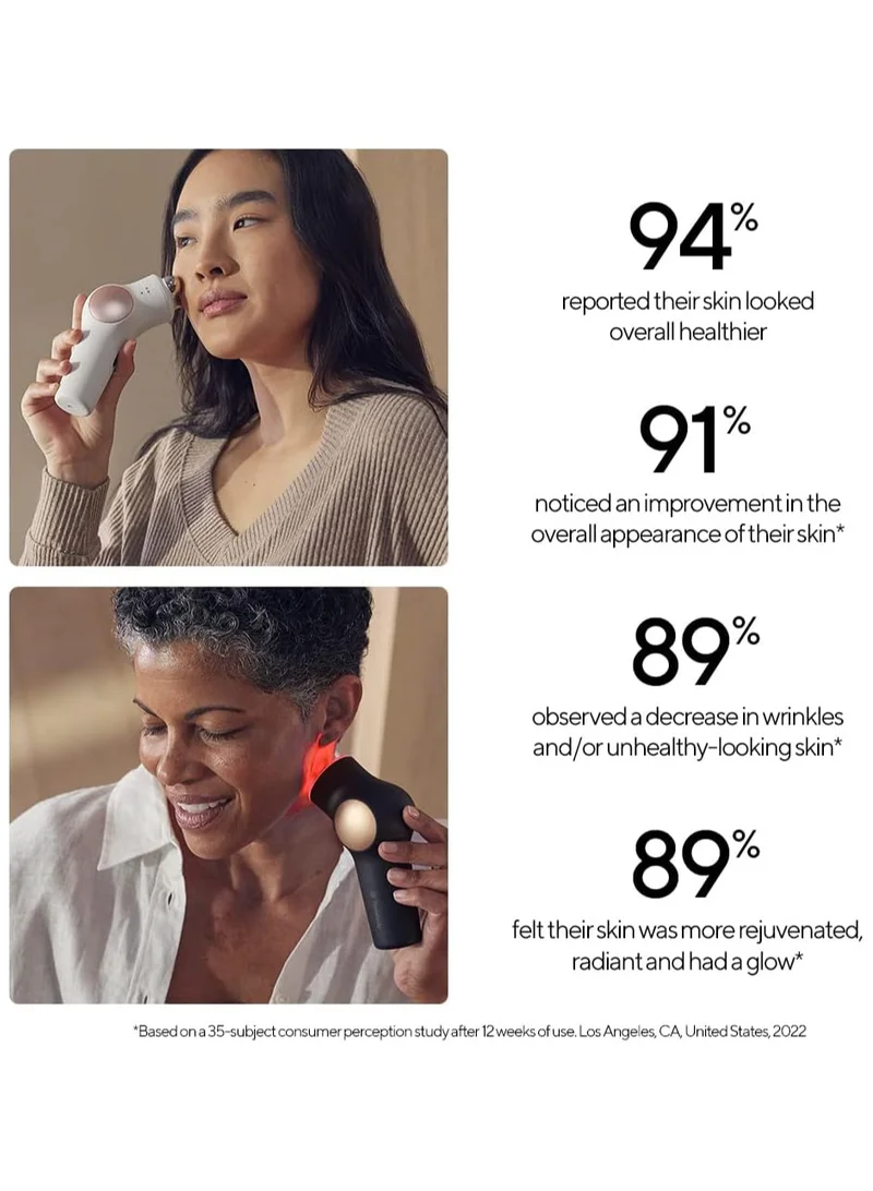 Therabody TheraFace PRO - Handheld Facial Massage Device - Compact Electric Face and Skin Care Therapy Tool - 8-in-1 Treatment with Microcurrent and LED Light Therapy Rings for Ultimate Personal Beauty, White