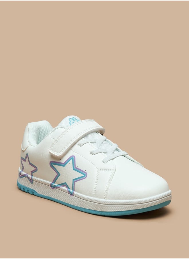 Girls' Star Print Sneakers with Hook and Loop Closure - pzsku/Z1A673C29D67DEA22AFF8Z/45/_/1722353902/37ddc16c-6cfc-4823-a520-9db43062ca8e