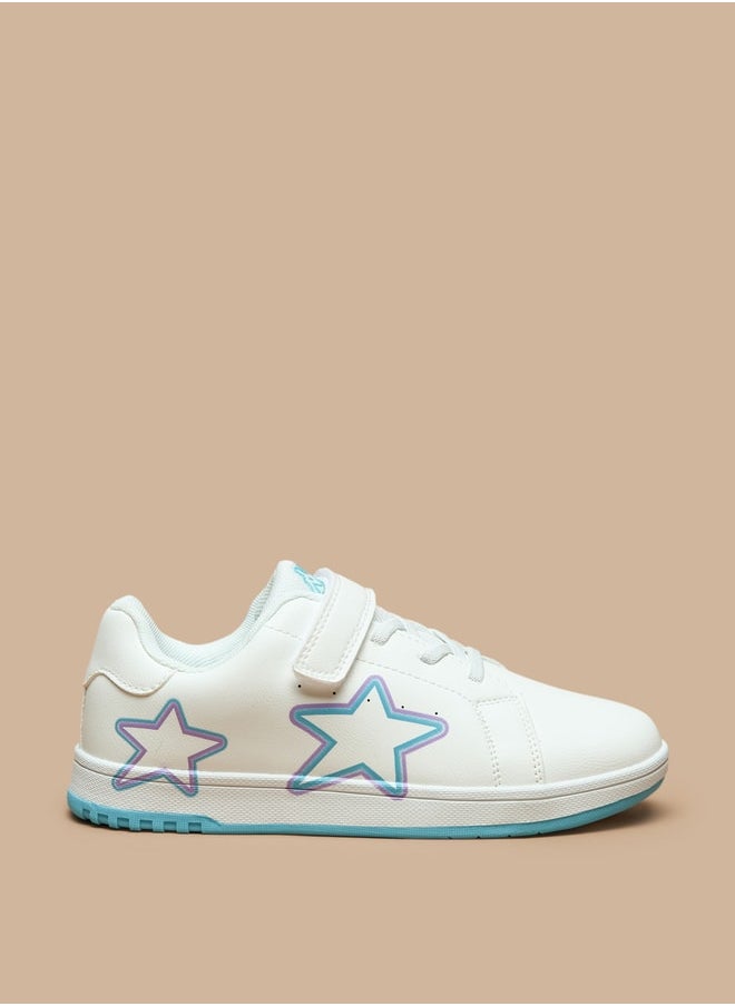Kappa - Girls' Star Print Sneakers with Hook and Loop Closure - Image 1