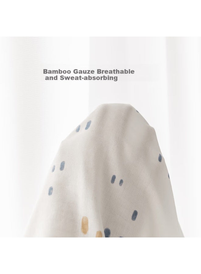 Good bear Guaiqixiong Baby Split-leg Sleeping Bag, Summer Thin Version, Infant Bamboo Fiber Antibacterial Three-quarter Sleeve Pajamas, Children's Air Conditioning Room Anti-kick Blanket - Image 2