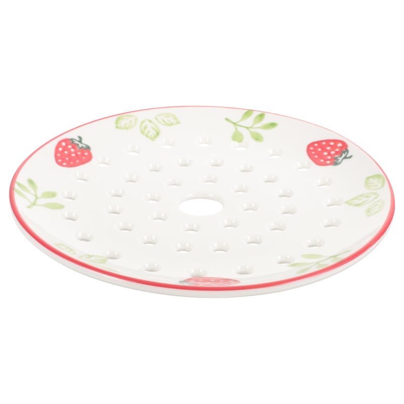 2pcs Ceramic Steamer Food Steaming Plate Dumplings Bun Steaming Plate with Holes - Image 2