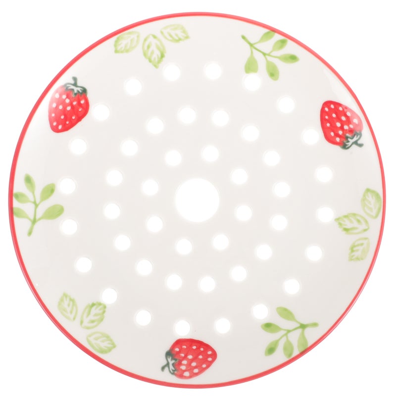 2pcs Ceramic Steamer Food Steaming Plate Dumplings Bun Steaming Plate with Holes - Image 1