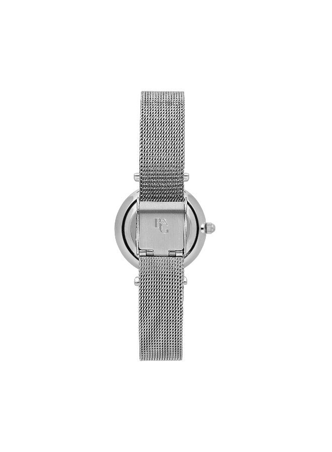 B&G Women's Silver Round Analog Dial with Silver Stainless Steel Band Watch - 32mm - R3853302513 - Image 4