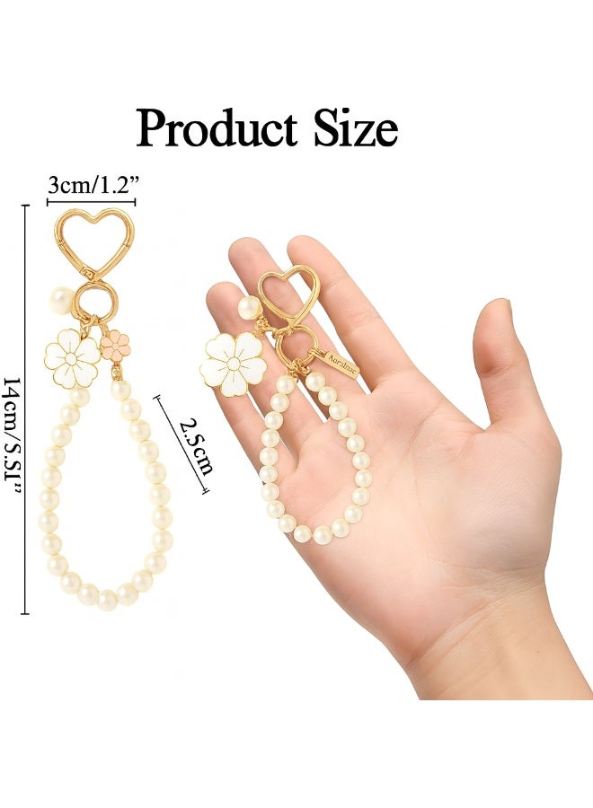 Keychain for Women & Men Pearl Beaded Gold Heart | Fashion Key Ring | Handbag & Backpack Bag Charm Accessory | Cute Decoration Gift | One Size UAE - Image 5