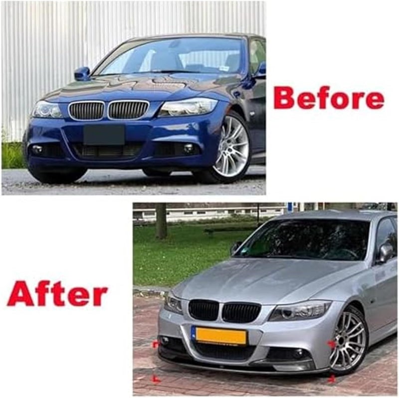 QASULER Carbon Look Front Bumper Lip Splitter for BMW 3 Series E90 E91 - Image 4