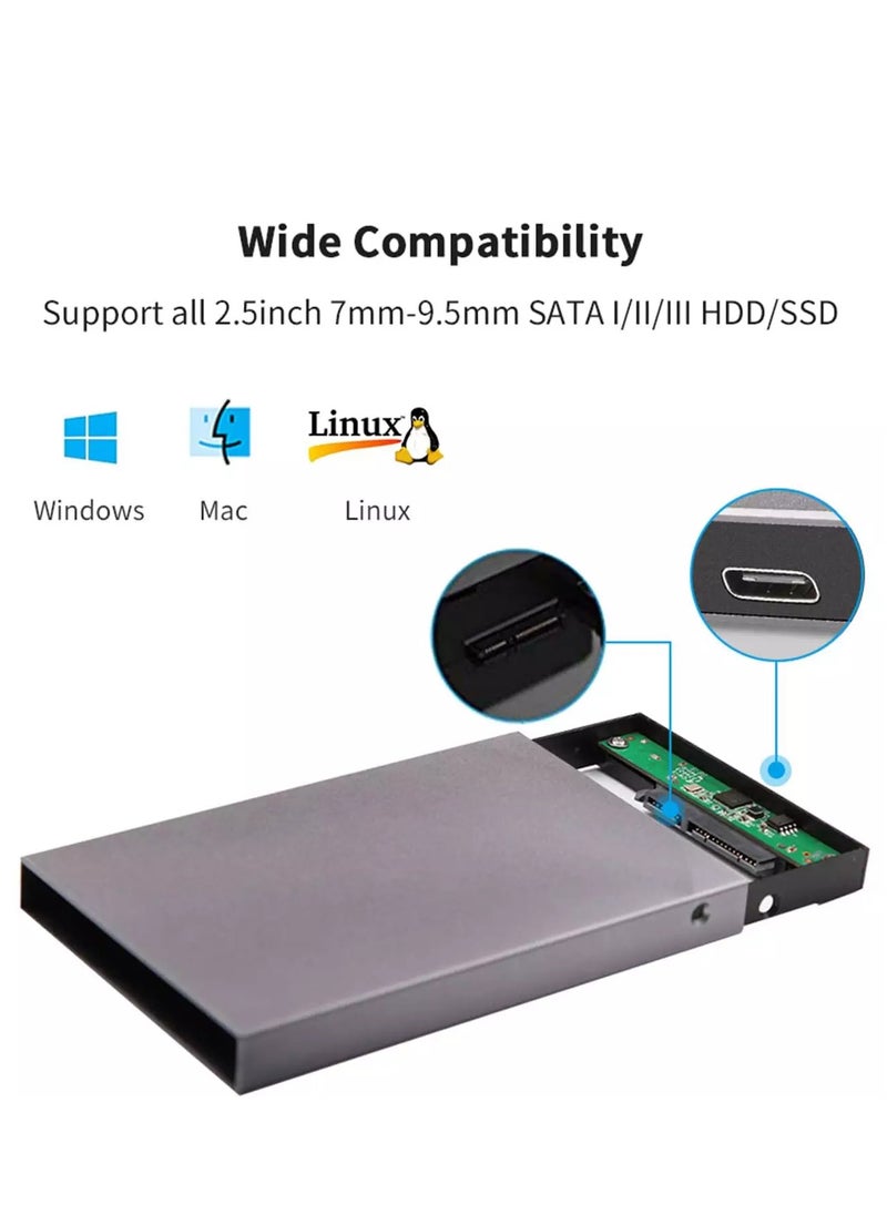 HE-C600 Aluminum 2.5 Hard Drive Enclosure USB C 3.1 Gen 2 (6Gbps) - pzsku/Z1A67742DA4567724FC90Z/45/_/1738770513/54db6233-43ad-4776-b877-59e3547d35ca