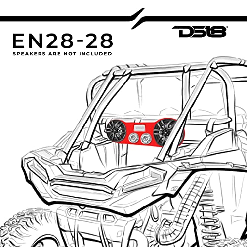 DS18 هايدرو EN28-28 حاوية مكبر صوت عالمية عالية الكثافة 28"، تناسب 2 × 8 و 2 × 1 تويتر - لجميع سيارات العناصر، الشاحنات، ATVs، UVTs - Image 2