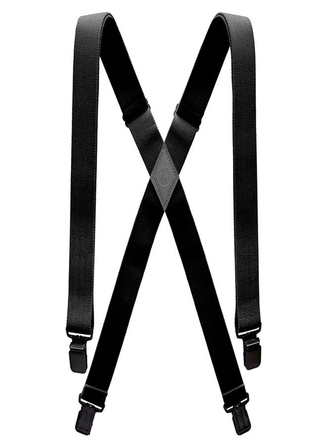 Arcade Kids Adventure Suspenders: 4 Point Heavy Duty Elastic Webbing Durable Metal Clips Jessup, Black - Image 1