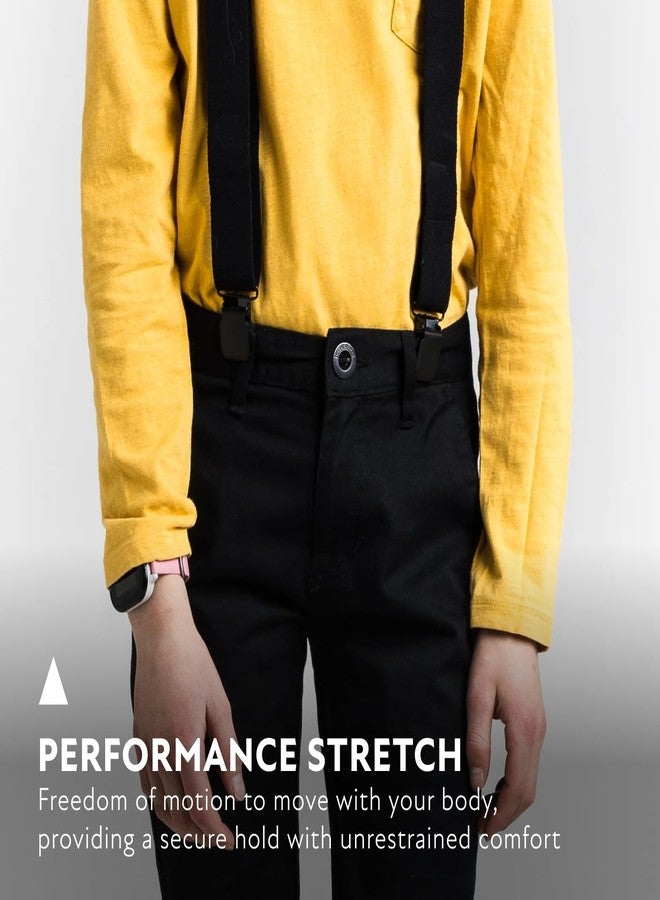 Arcade Kids Adventure Suspenders: 4 Point Heavy Duty Elastic Webbing Durable Metal Clips Jessup, Black - Image 3