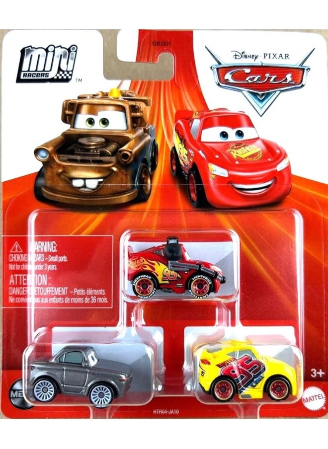 Disney Cars Disney Pixar Cars Mini Racers 3 Pack (Rusteze Cruz Ramirez - Sterling - Lightning McQueen with Headset)  - Image 2
