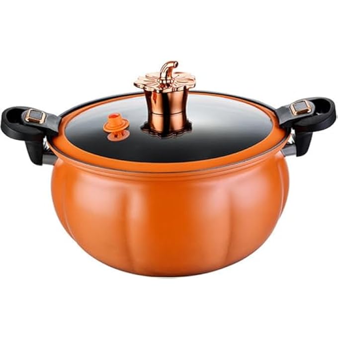 NALACAL طنجرة ضغط صغيرة سعة 8 لتر مع مقابض قفل، قدر غير لاصق مع غطاء، قدر يخنة اليقطين لليخنات، تسخين سريع، متوافق مع موقد الغاز الحثي - Image 1