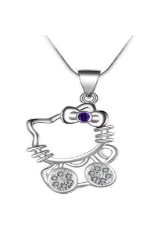UUONLY قلادة هالو كيتي لطيفة شقية محظوظة جميلة القط